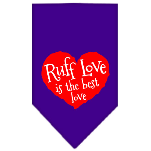 Ruff Love Screen Print Bandana Purple Small